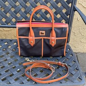 Dooney & Bourke Black and Tan Satchel